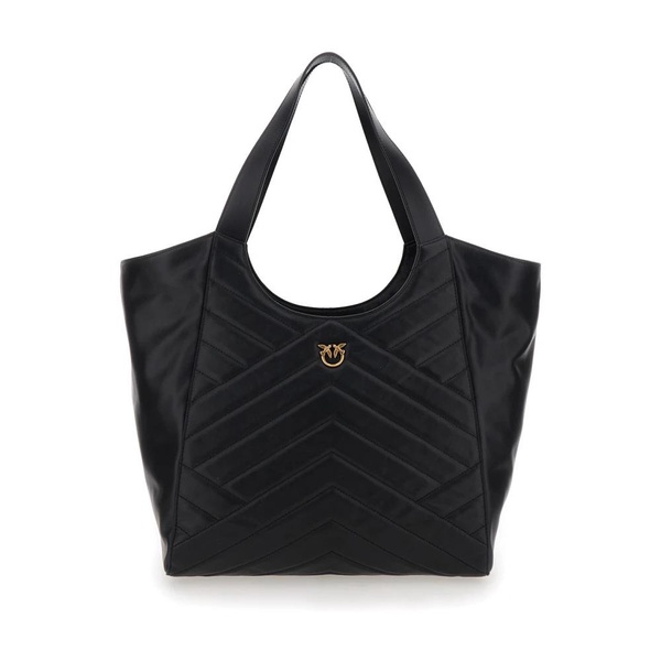 Black Puzzle Leather Tote Bag