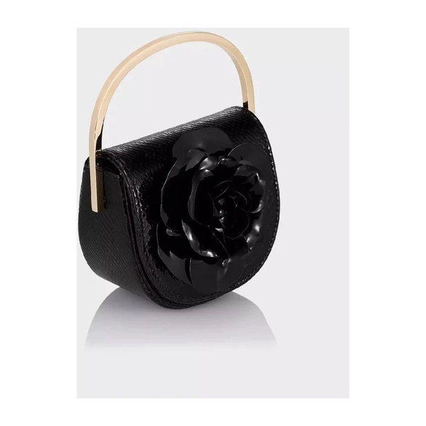Black Paris Rose Micro Handbag