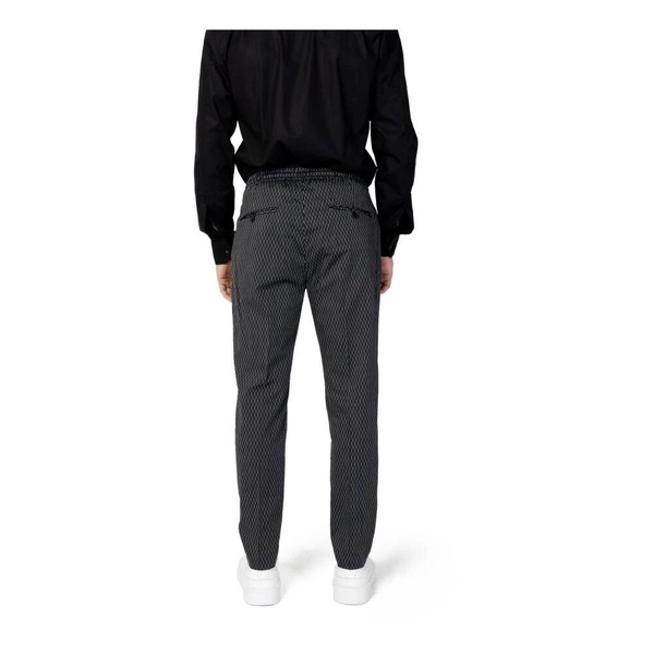 Black Cotton Trousers with Laces