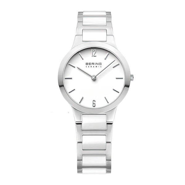 Women's Ceramic Watch 29 mm Stainless Steel Bracelet with Ceramic Elements 30329-754