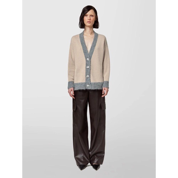 Contrast Bicolor Cardigan