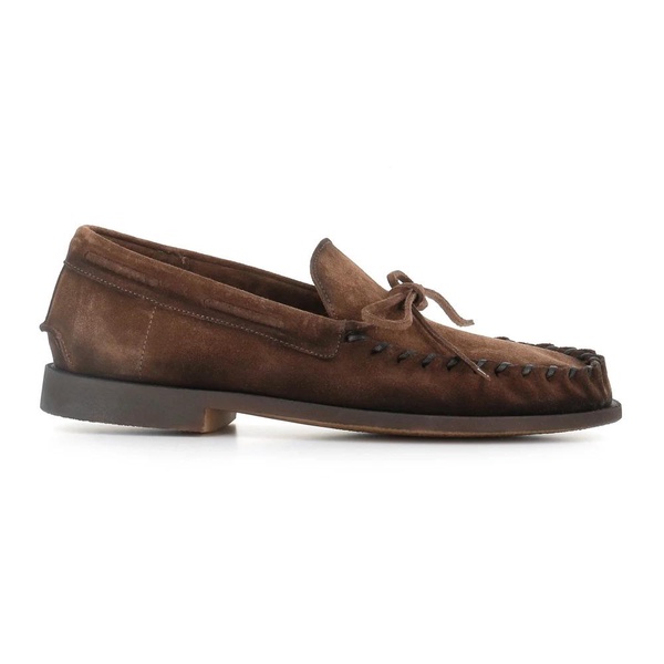 Brown Suede Loafer with Decorative Bow
