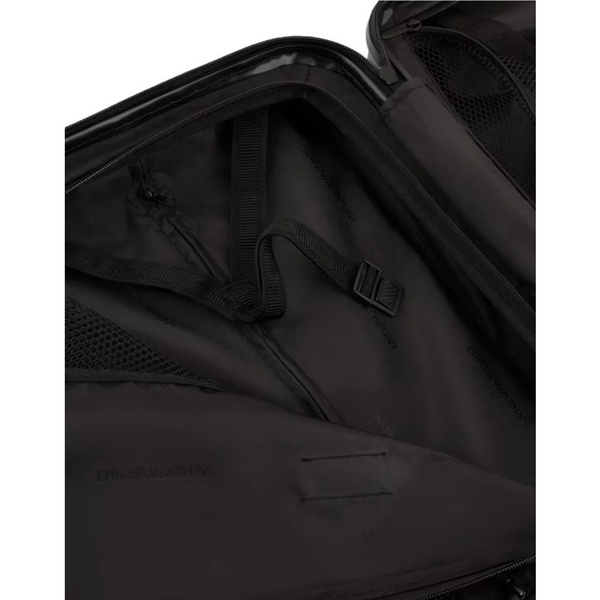 Black Unisex Trolley with Saffiano Detail