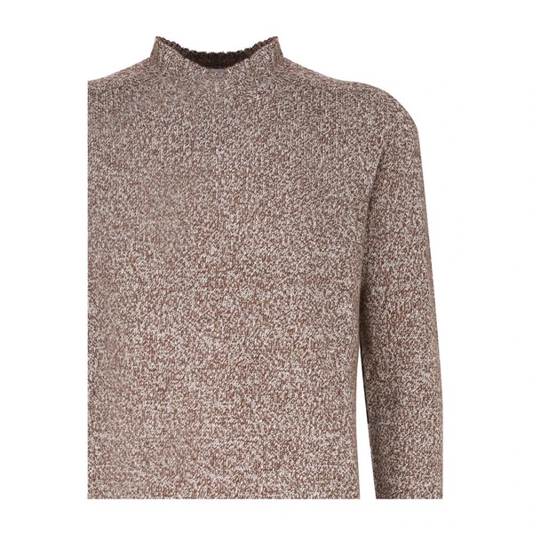 Beige Mouliné Cashmere Turtleneck
