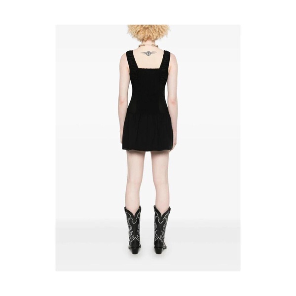 Black Square Neck Sleeveless Dress