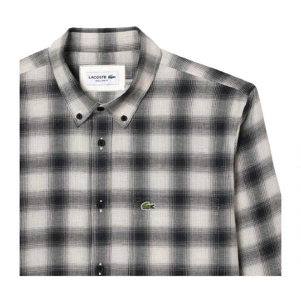 Cotton/Wool Blend Checked Flannel Shirt