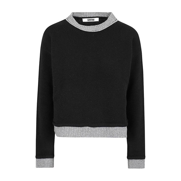 Bicolor Wool Crewneck Sweater