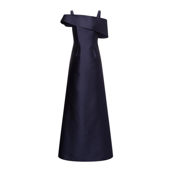 Blue Off-Shoulder Flared Dress