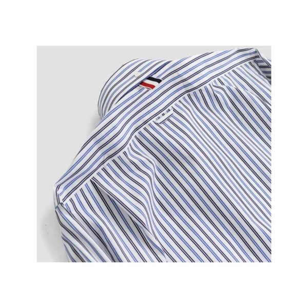 Navy and Sky Blue Striped Poplin Shirt