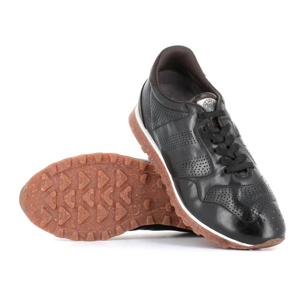 Black Horse Leather Sneakers with Cork and Latex Sole