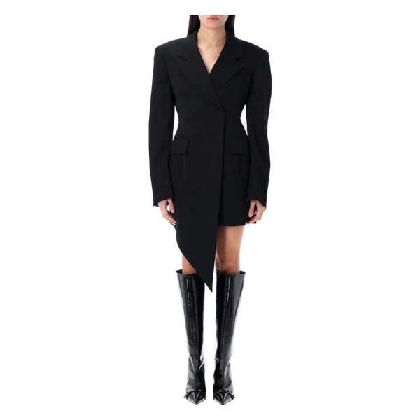 Black Asymmetric Blazer Minidress