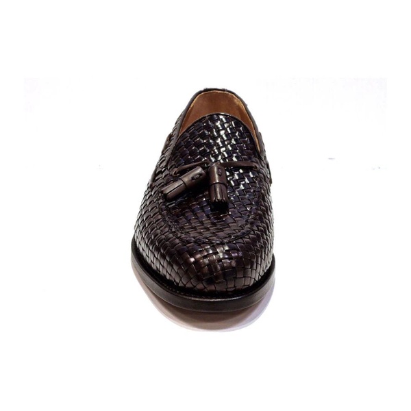 Brown Braided Tassel Loafer Shoe