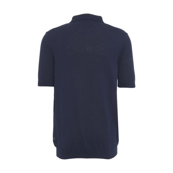 Blue Knitted Polo Shirt