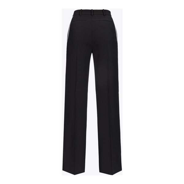Contrasting Satin Wide-Leg Trousers