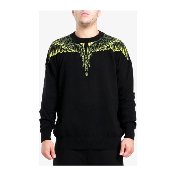 Black Wing Print Sweaters