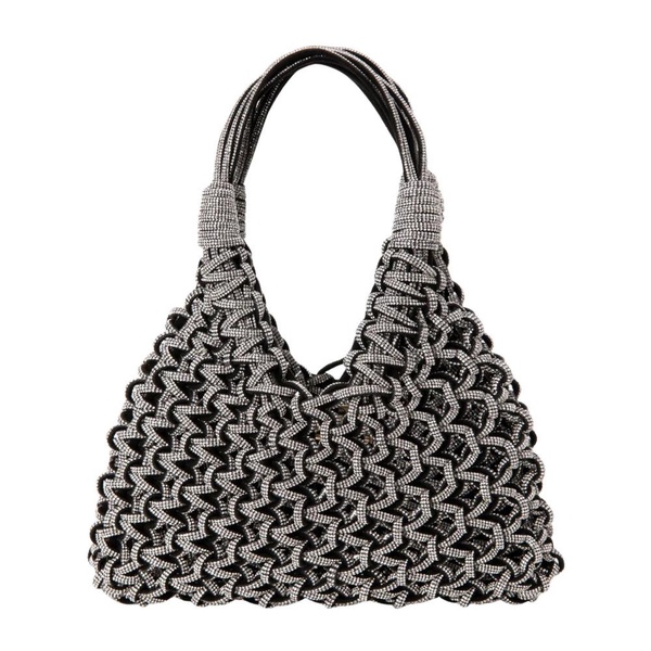 Rock Style Black Crystal Handbag