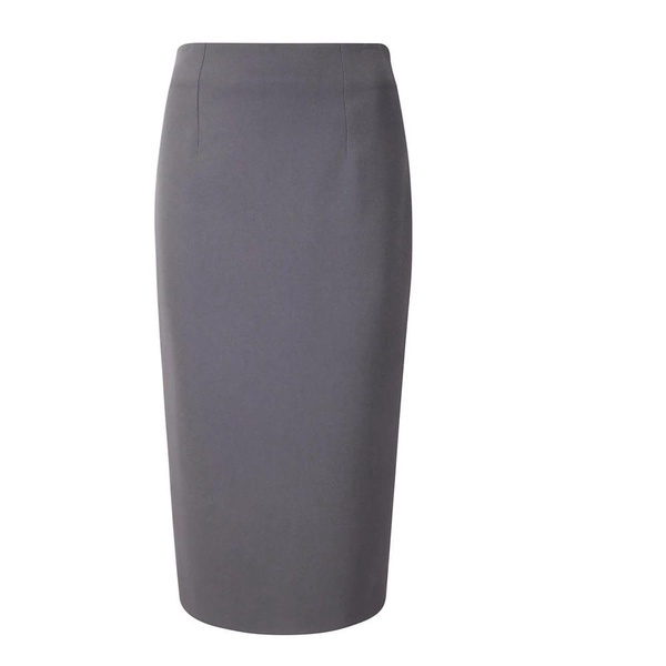 High-Waisted Back Slit Midi Skirt