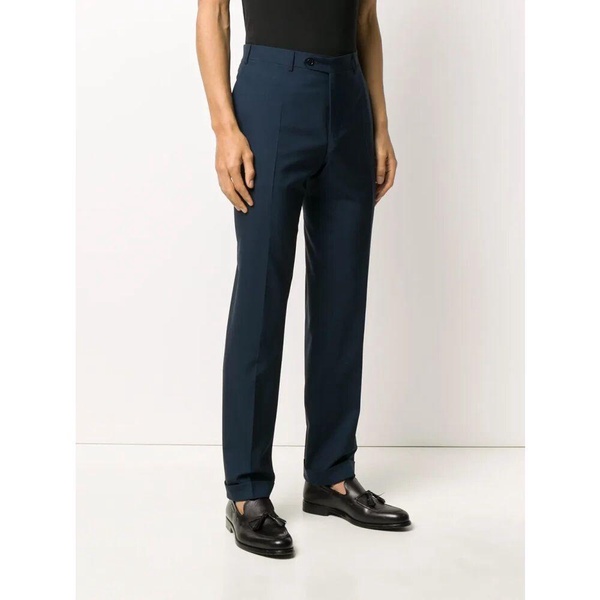 Blue wool slim dress pants