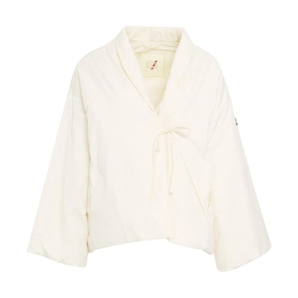 White Kimono Jacket Chic Logo