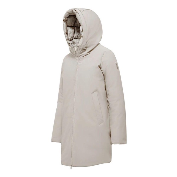 Long Bimaterial Down Jacket