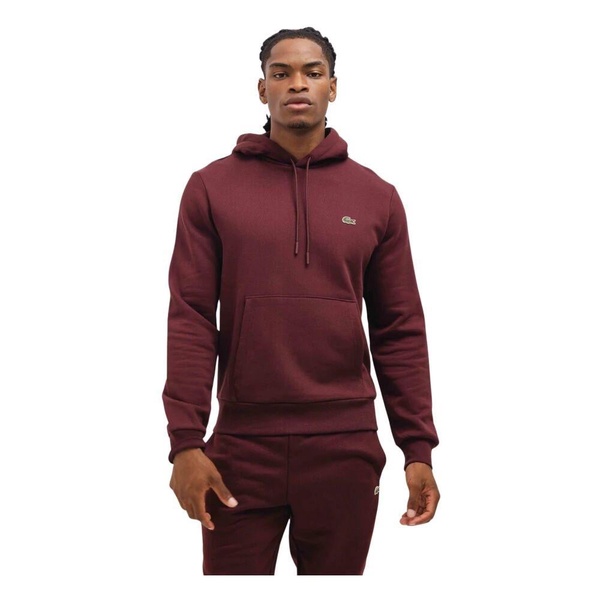 Fleece Hoodie Men Dark Red
