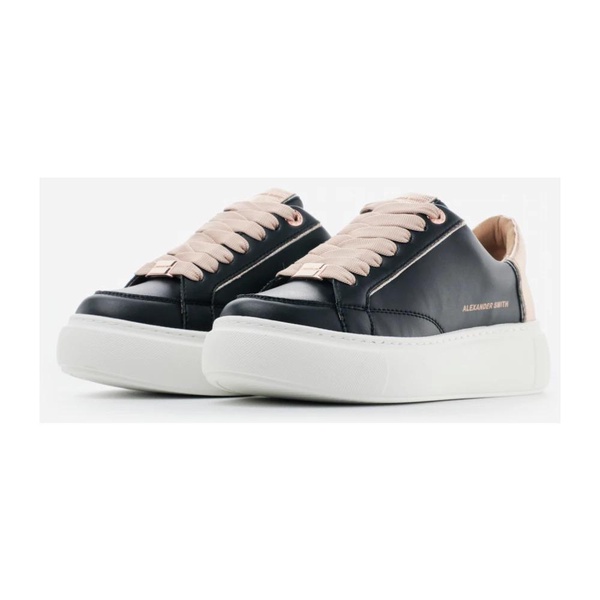 Black Vegan Sneakers with Platinum Glitter Spur