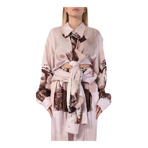 Silk Printed Shirt with Front Buttons