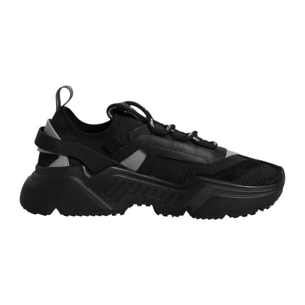 Black Lace-Up Low Top Sneakers