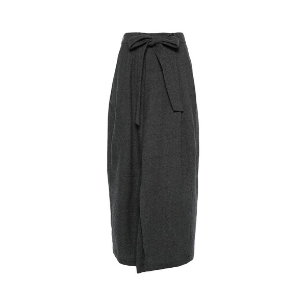 Soft Wool Midi Skirt Anthracite Grey