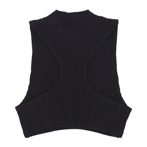 Ribbed Sleeveless High Neck Top