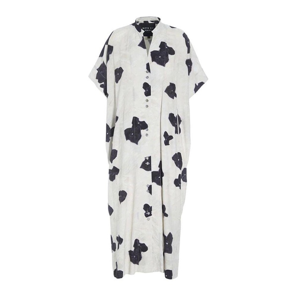 Black Pancy Kaftan Dress with Artistic Print