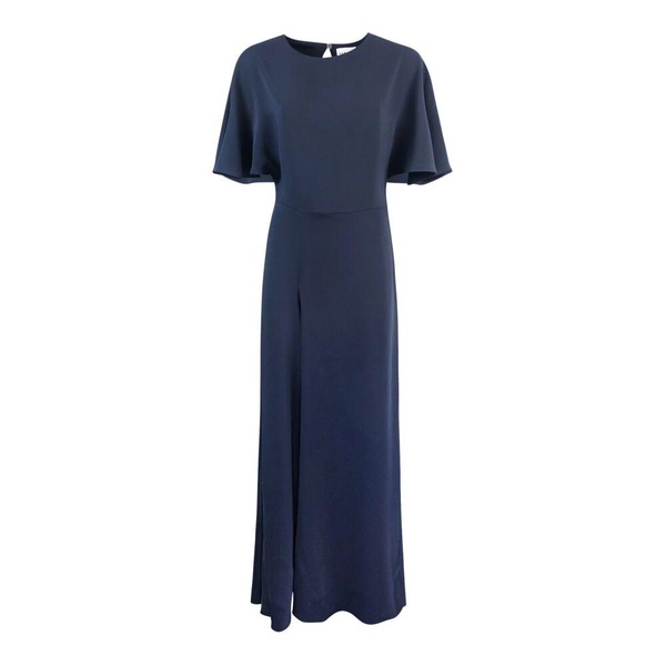 Blue Maxi Dress with Short Sleeves