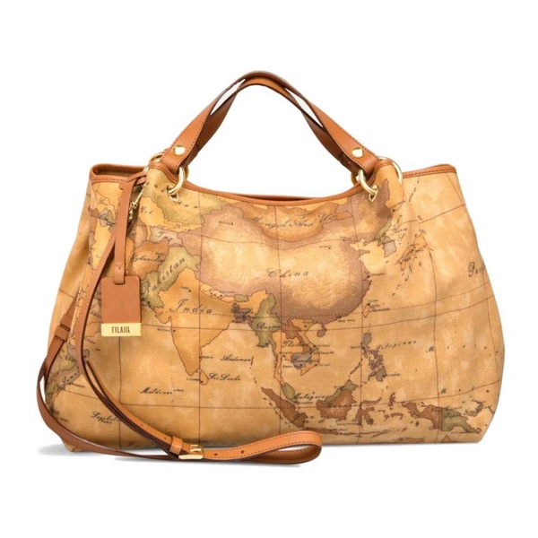 Classic Geo Print Handbag with Adjustable Strap