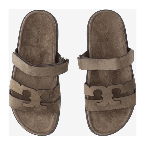 Brown Suede Slider Sandals