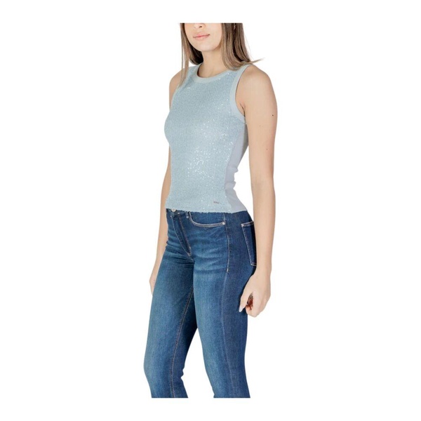 Blue Sequin Tank Top