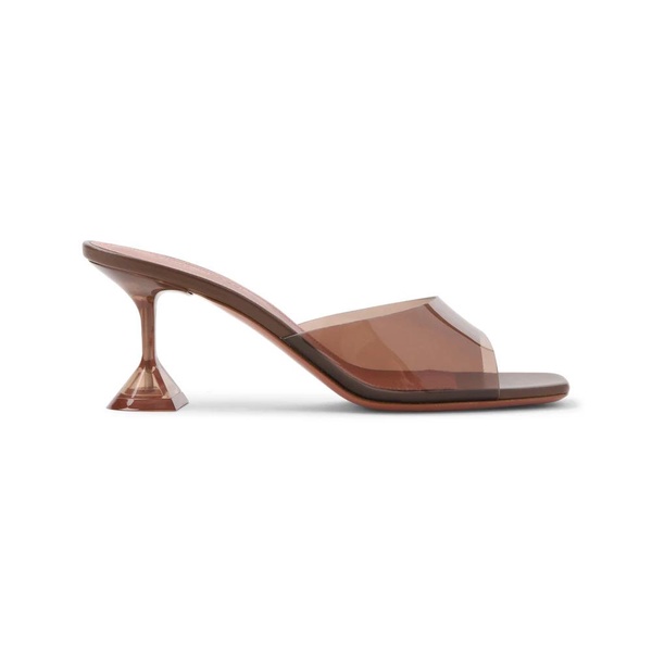 Lupita Glass Brown Leather Mules