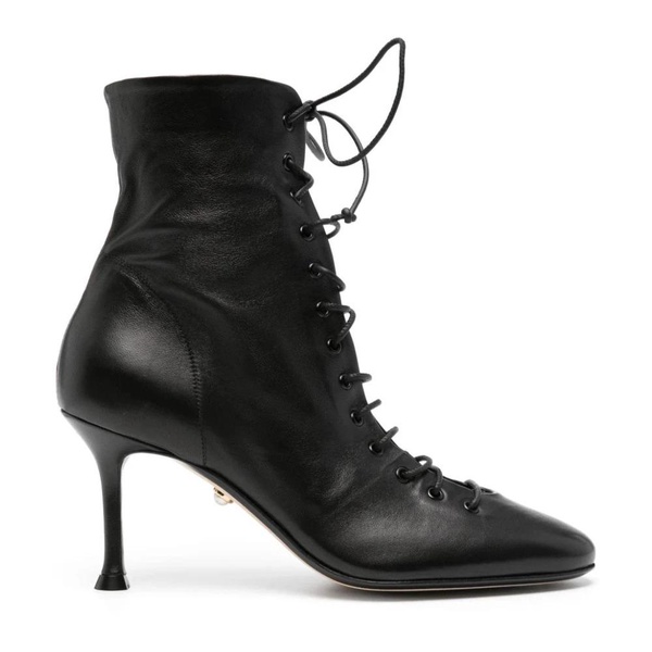 Black Lace-Up Ankle Boots