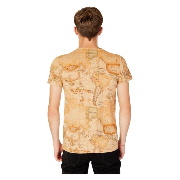 Beige Printed T-shirt Short Sleeves