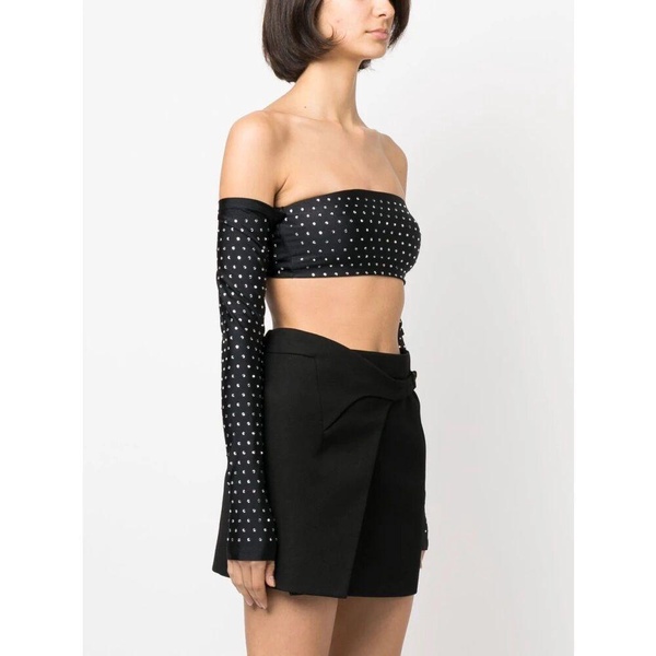 Black Studded Off-Shoulder Top