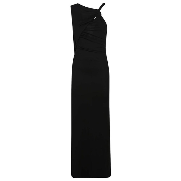 Black Dress with Asymmetrical Neckline