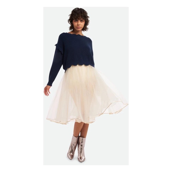 Tulle Burro High Waist Midi Skirt