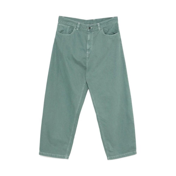 Green Classic Jeans with Contrast Stitching