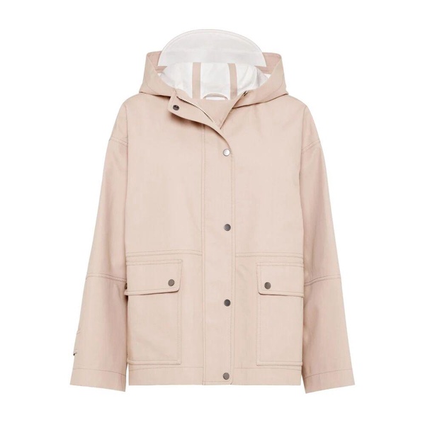 Pink Cotton Rain Jacket with Hood