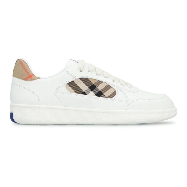 Leather Low-Top Sneakers with Check Motif