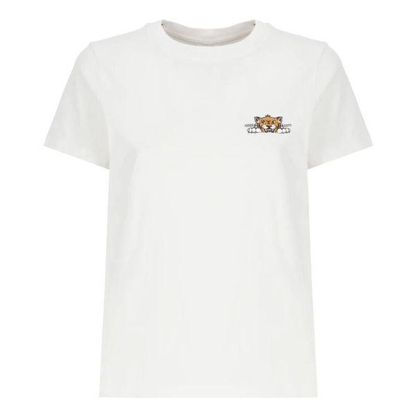 White Cotton T-shirt with Printed Logo
