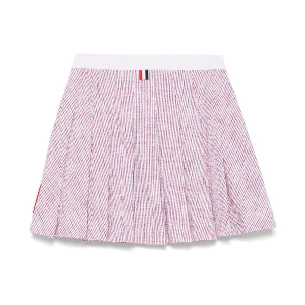 Striped A-Line Pleated Skirt