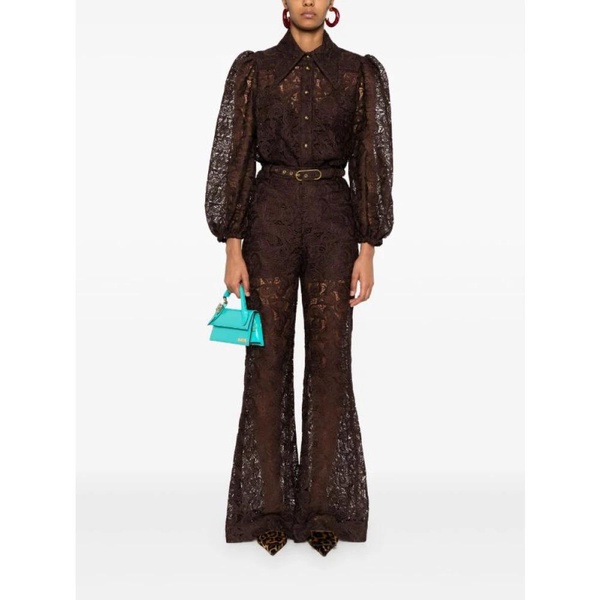 Chocolate Brown Lace Blouse