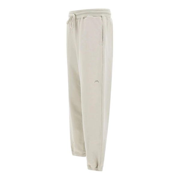 Beige Cotton Jogger with Embroidered Logos