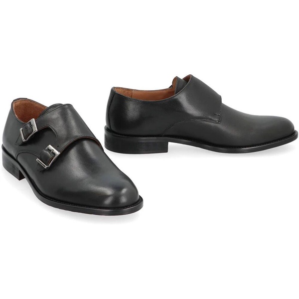 Monk-strap leather shoes