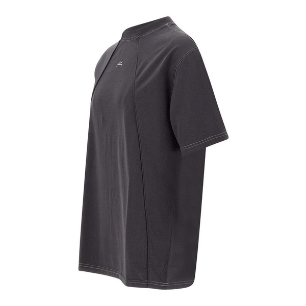Smoky Grey Cotton T-shirt with Logo